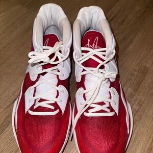Nike Kyrie infinity TB university red and white.